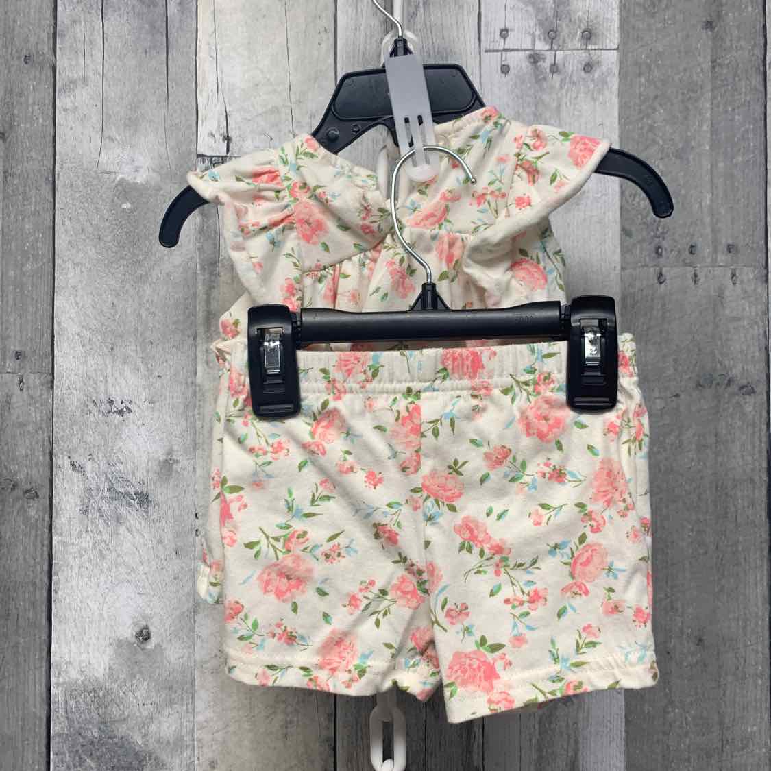 Size 3-6 Months Pink Floral Print Laura Ashley Shirt/Shorts - OodlesCB