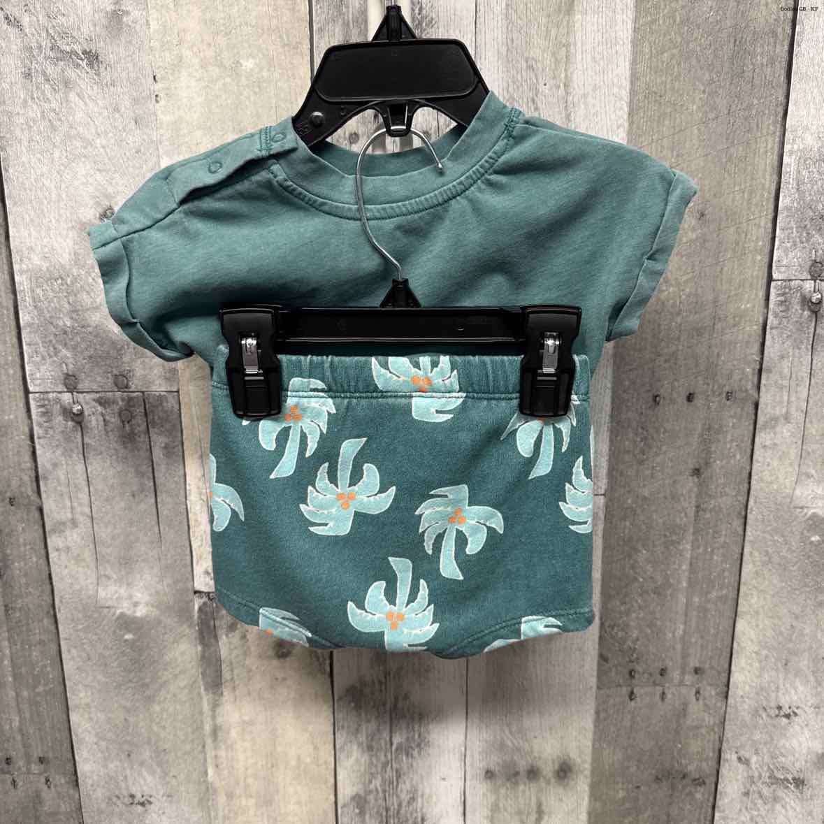 Size 0-3 Months Green Print Grayson Threads Shirt/Shorts