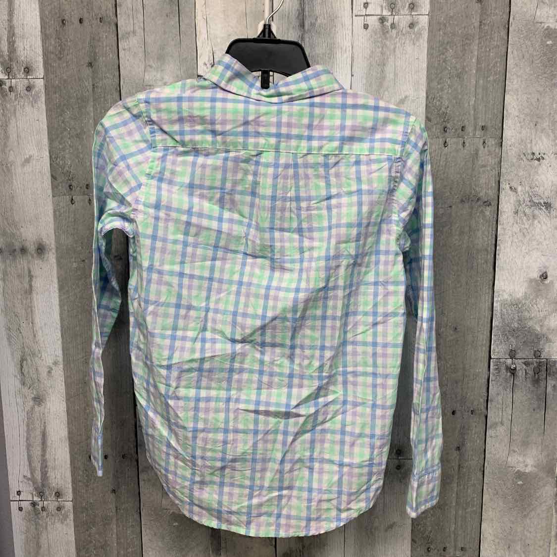 Size 8 White/Blue Janie & Jack LS Button Up