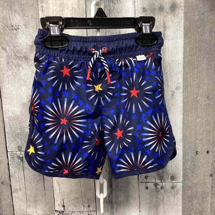Size 2T Navy Print Cat & Jack Swim Trunks - OodlesCB