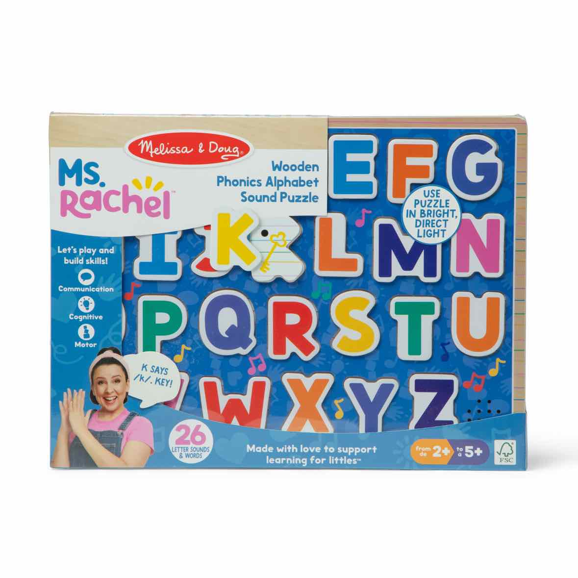 Melissa & Doug Ms Rachel Alphabet Phonics Wooden Puzzle