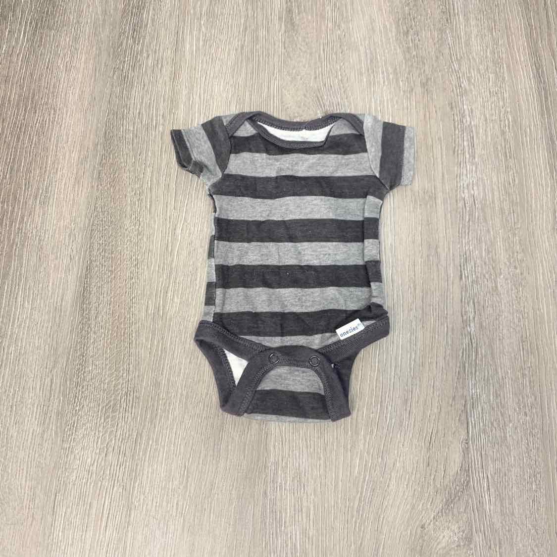 Size Preemie Gray Striped Gerber Bodysuit - OodlesCB