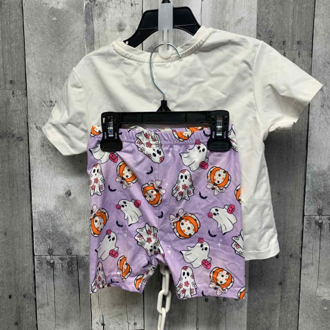 Size 18-24 Months White/Purple Shein Shirt/Shorts