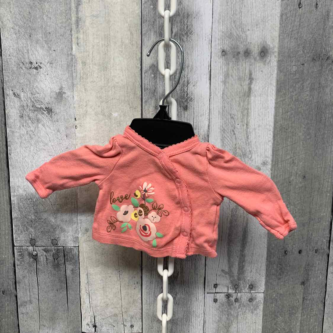 Size Preemie Pink Floral Print Gerber Long Sleeve Shirt