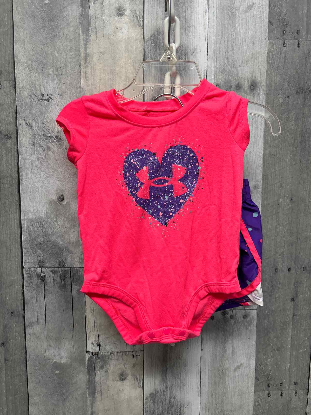 Size 6-9 Months Pink/Purple Sport Brand Shirt/Shorts