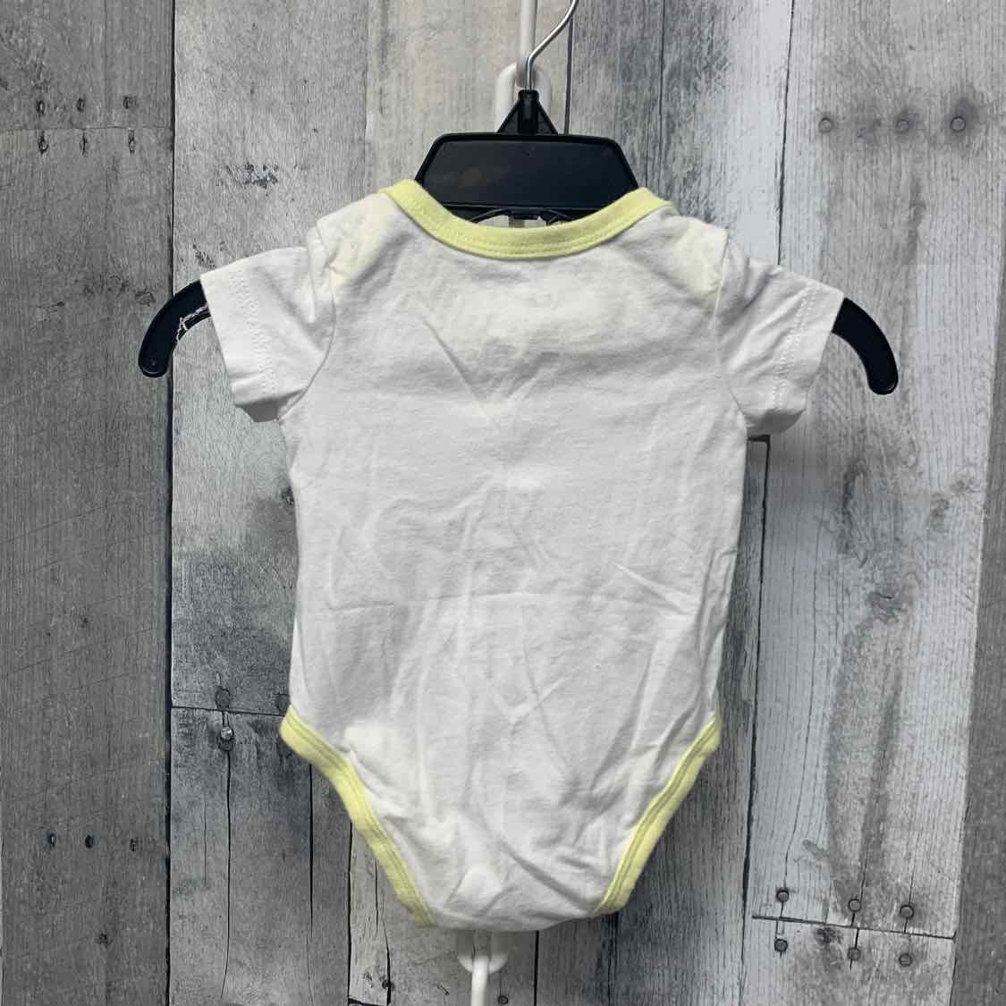 Size Newborn White/Yellow Sport Brand Bodysuit - OodlesCB