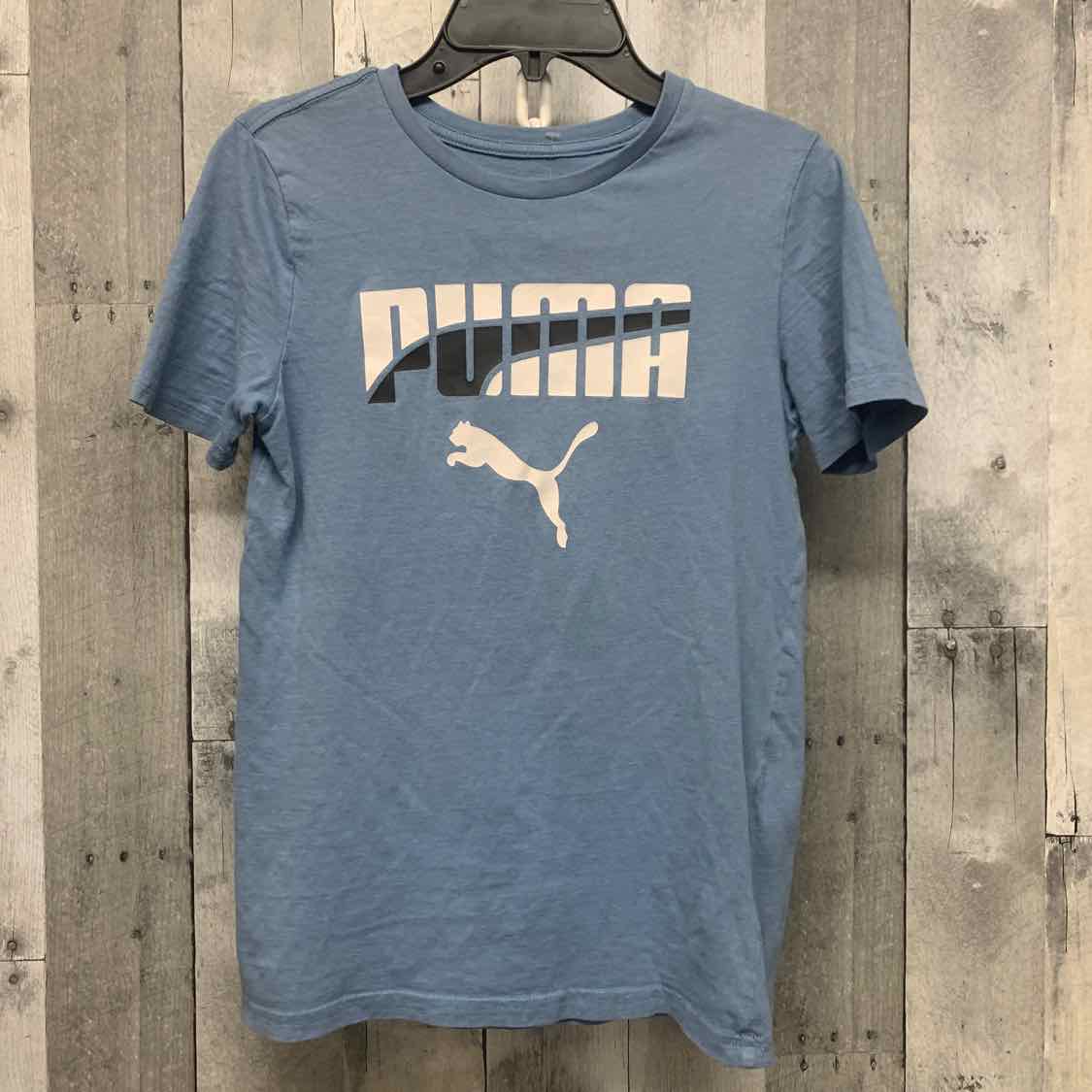 Size Medium Blue Graphic Puma T Shirt - OodlesCB