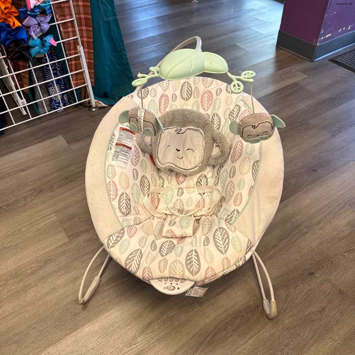 Fisher Price White/Gray Monkey Bouncer