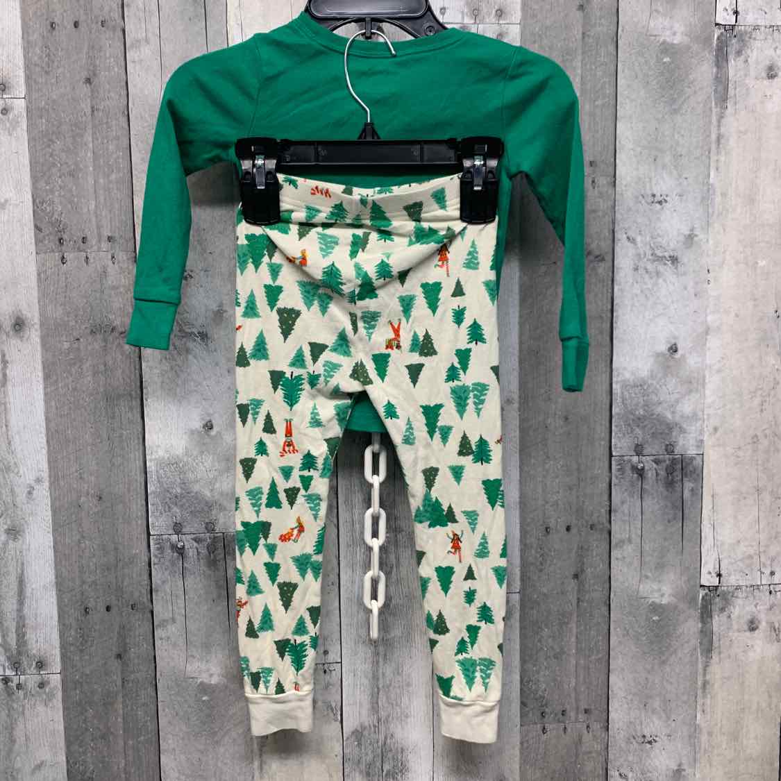 Size 4T Green/White Old Navy 2pc PJs