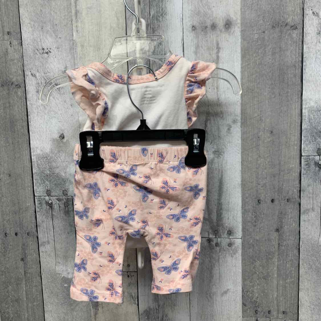 Size 0-3 Months White/Pink B Brand Shirt/Pants