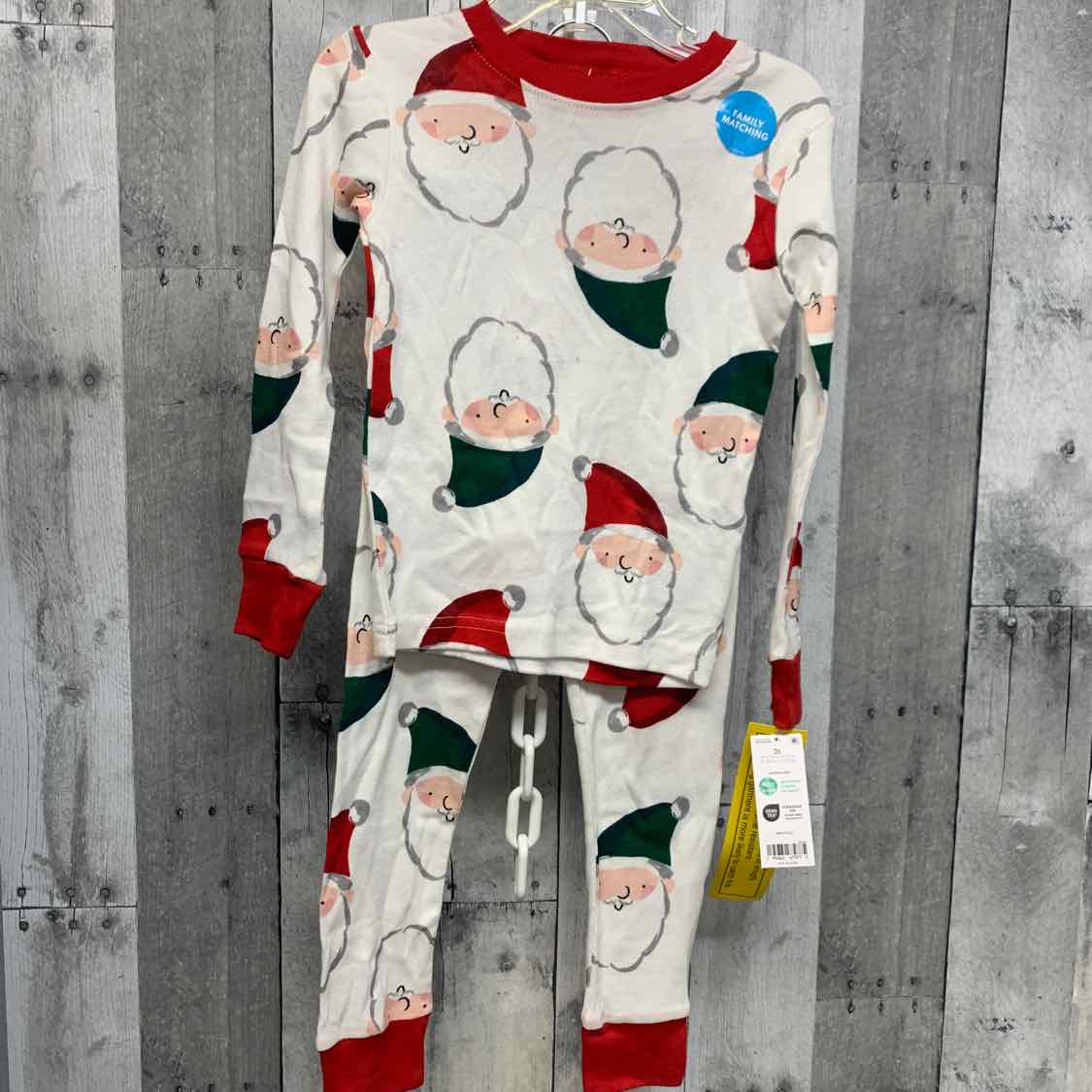 Size 3T White Print Carter's 2pc PJs