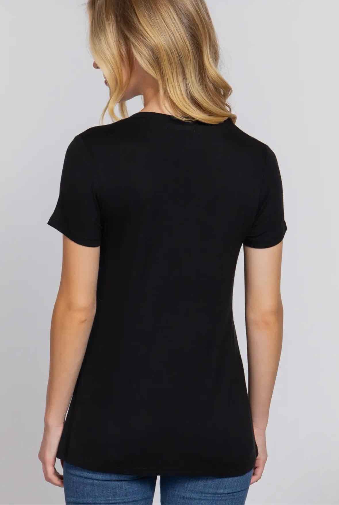 Short Sleeve V Neck W/ Pocket Jersey Top