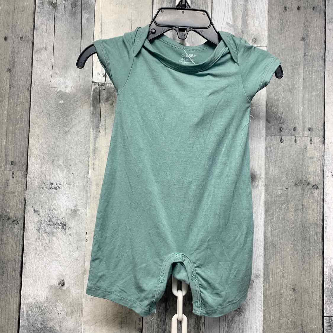 Size 0-3 Months Green Bamboo Romper - OodlesCB