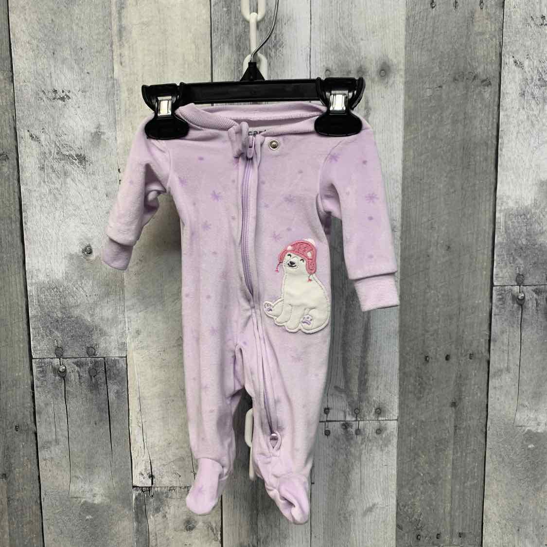 Size Preemie Purple Print Child of Mine Footy PJs