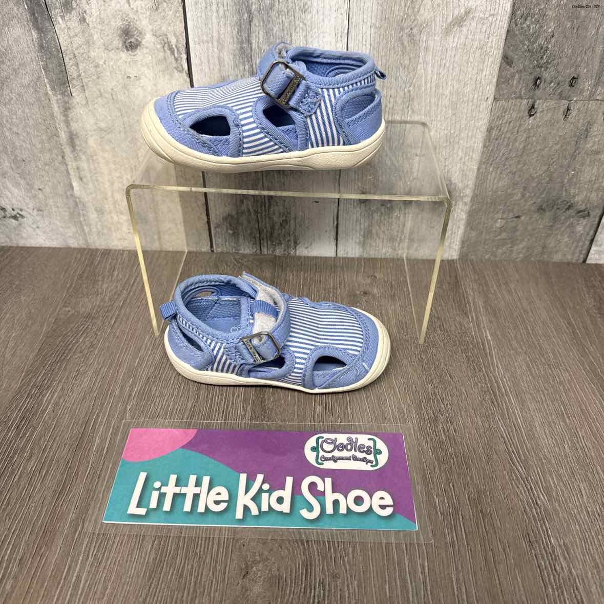 Size 5 Blue Striped Stride Rite Sneakers