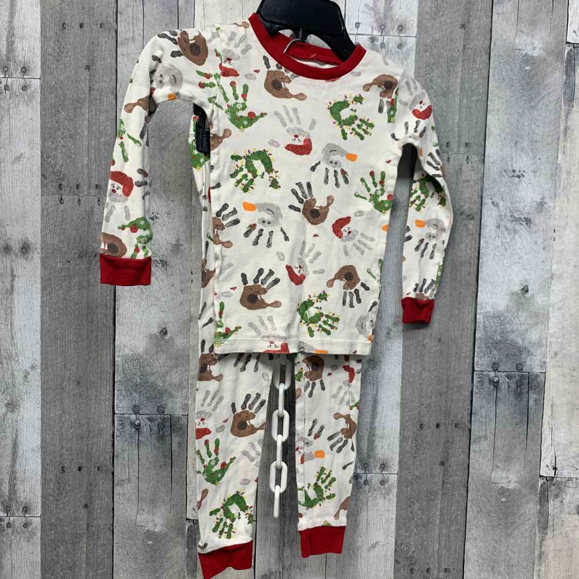 Size 4T White/Red Burt's Bees Baby 2pc PJs