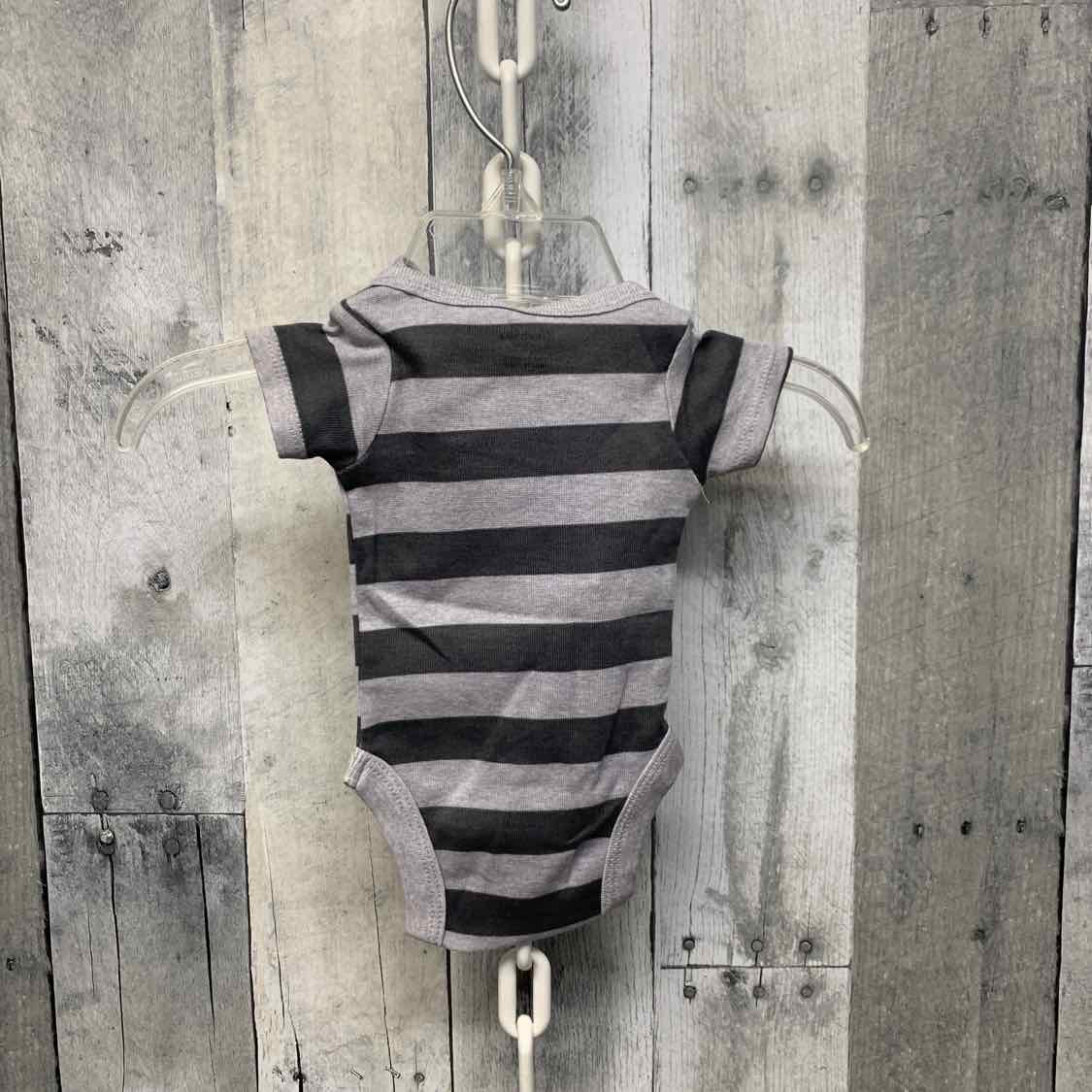 Size Preemie Gray Striped Gerber Bodysuit