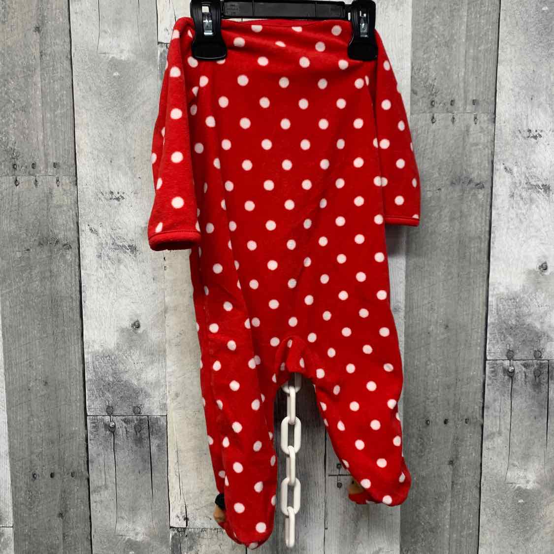 Size 6 Months Red/Brown Just One You Footy PJs