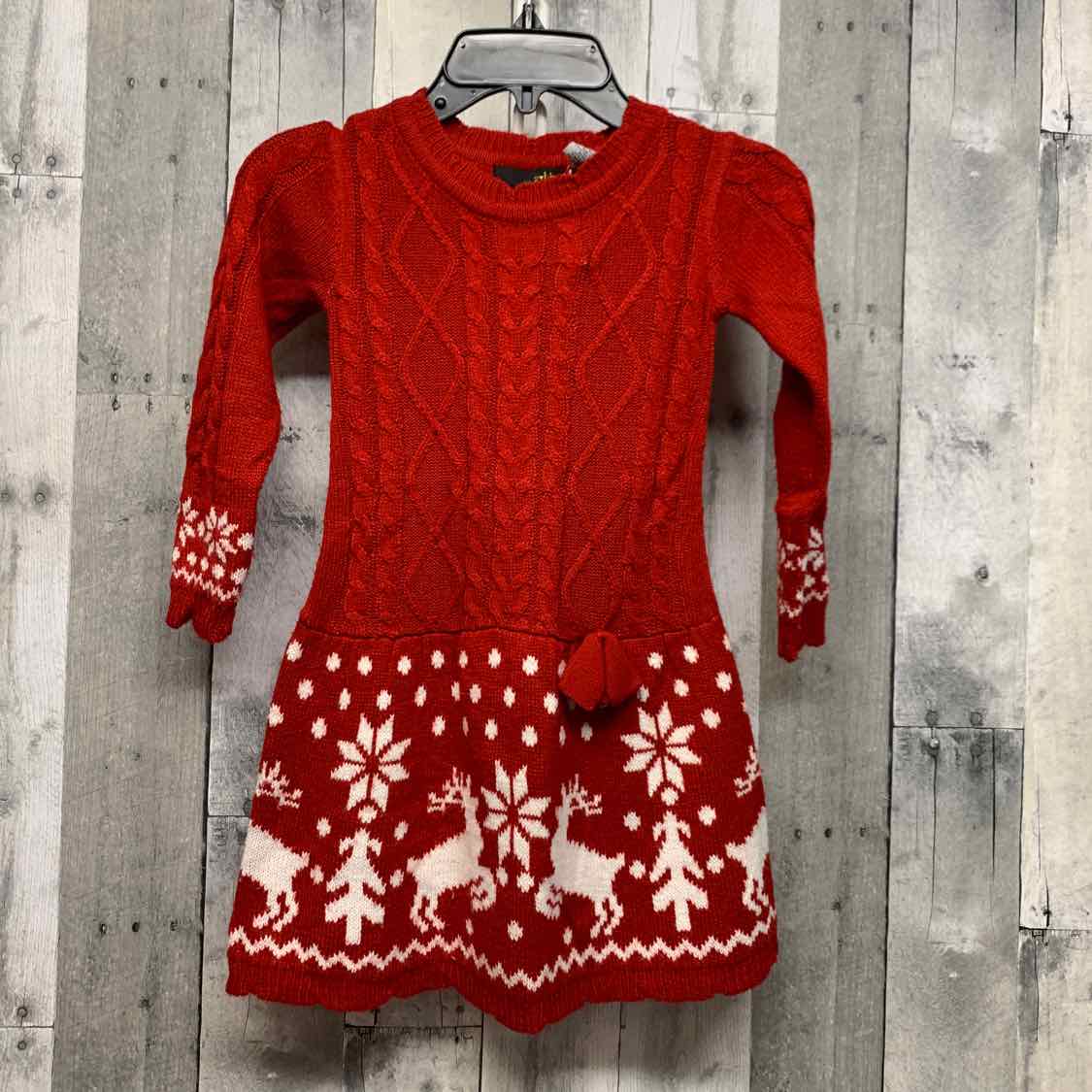 Size 4 Red 2 Hip LS Dress