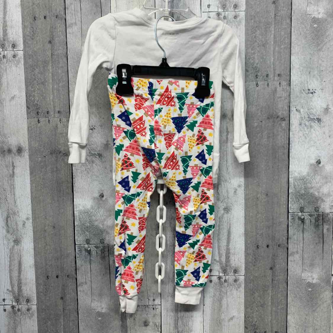 Size 3T White Print Old Navy 2pc PJs