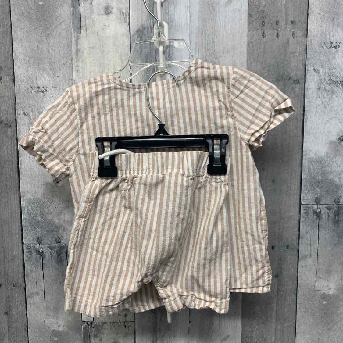 Size 24 Months Tan/White Just One You Shirt/Shorts