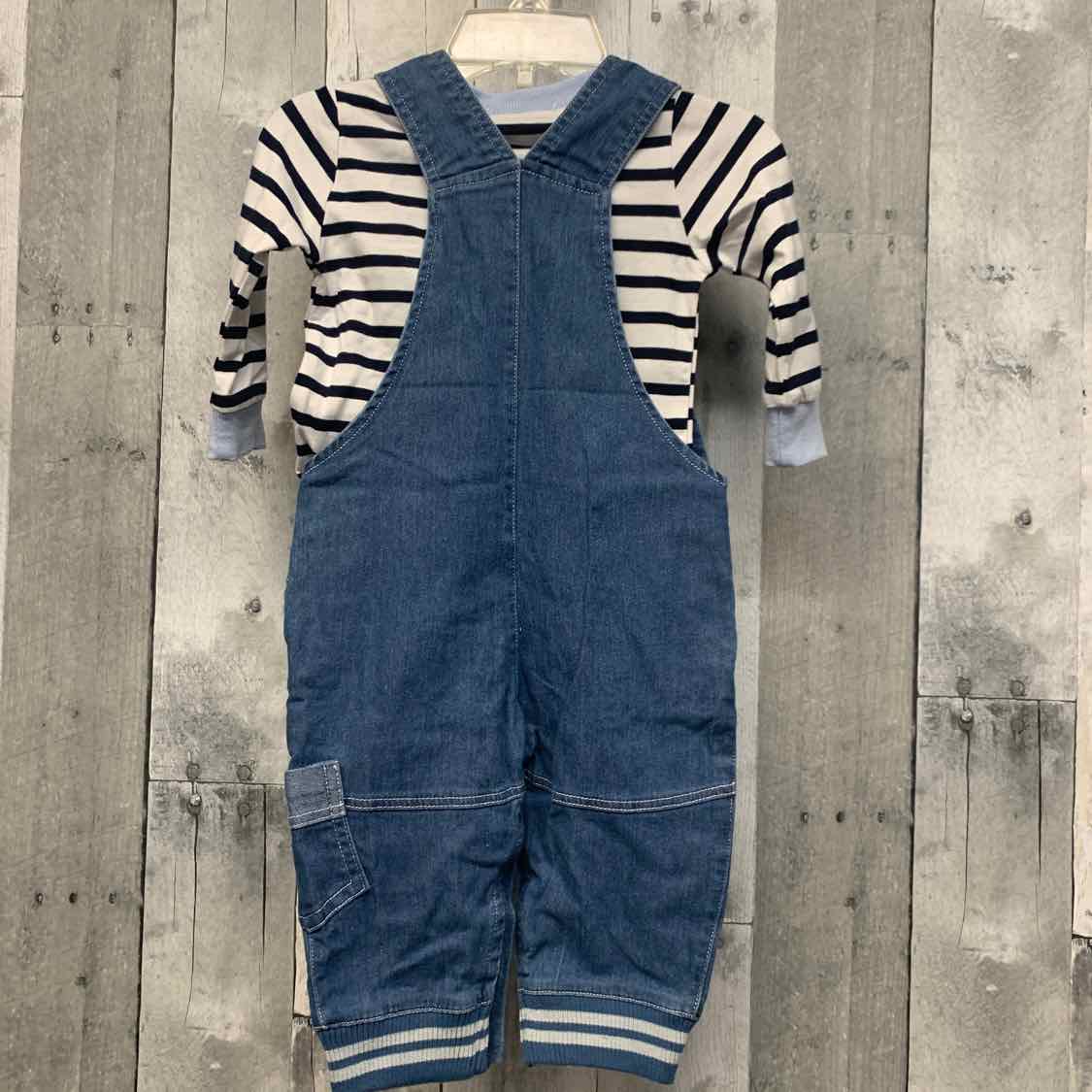 Size 12 Months Navy Striped B Brand Shirt/Pants