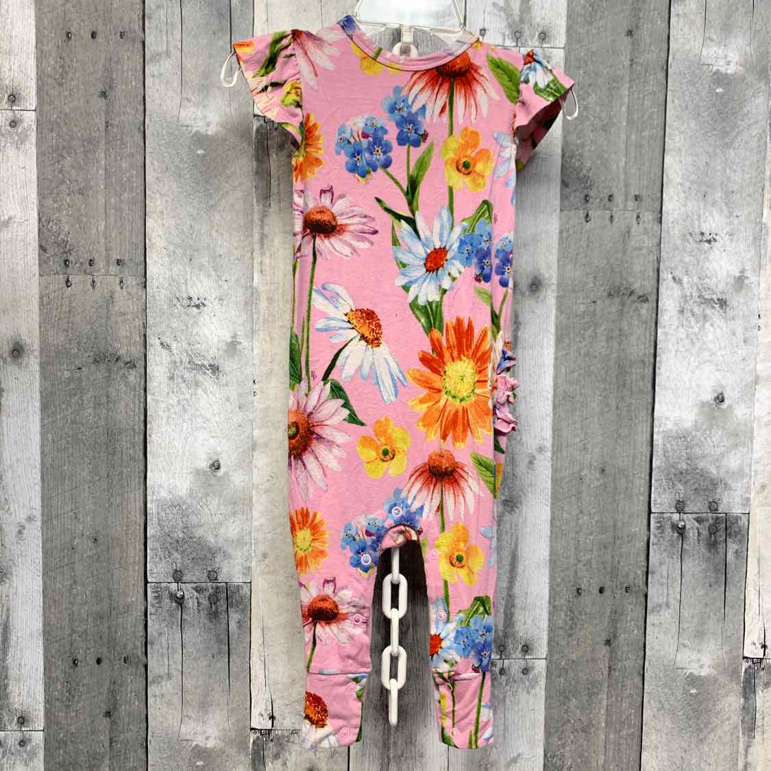 Size 12-18 Months Pink Floral Print Posh Peanut Romper