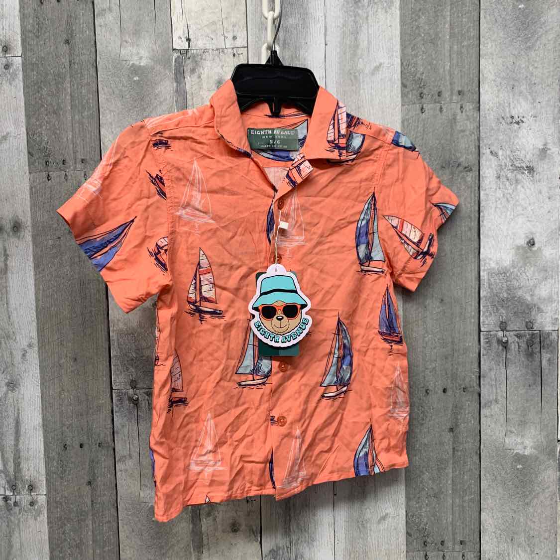 Size 5/6 Orange Print B Brand Button Up