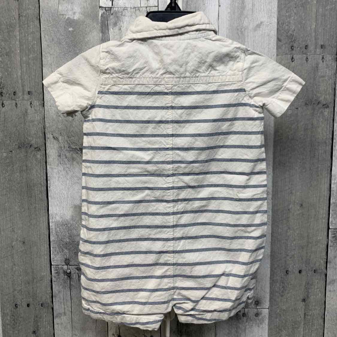 Size 12 Months White/Blue Carter's Romper