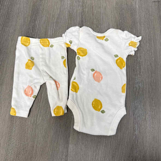 Size Preemie White/Yellow Child of Mine Shirt/Pants