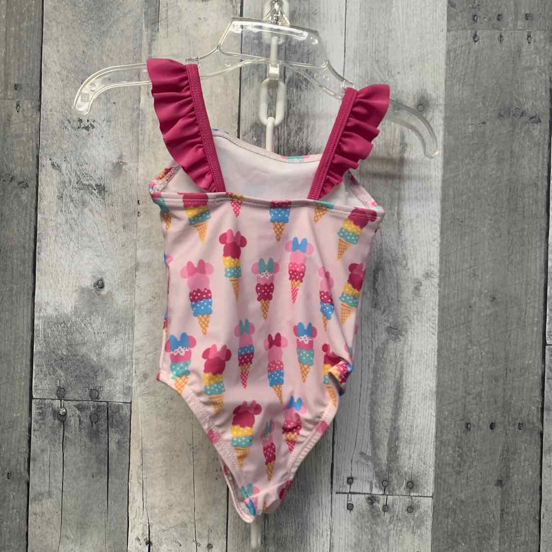 Size 12 Months Pink Print Disney Swim Suit - 1pc