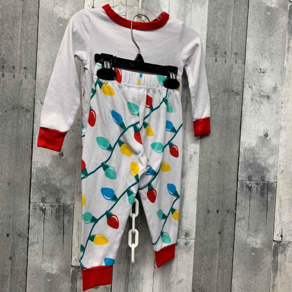 Size 2T White/Red Holiday Brands 2pc PJs