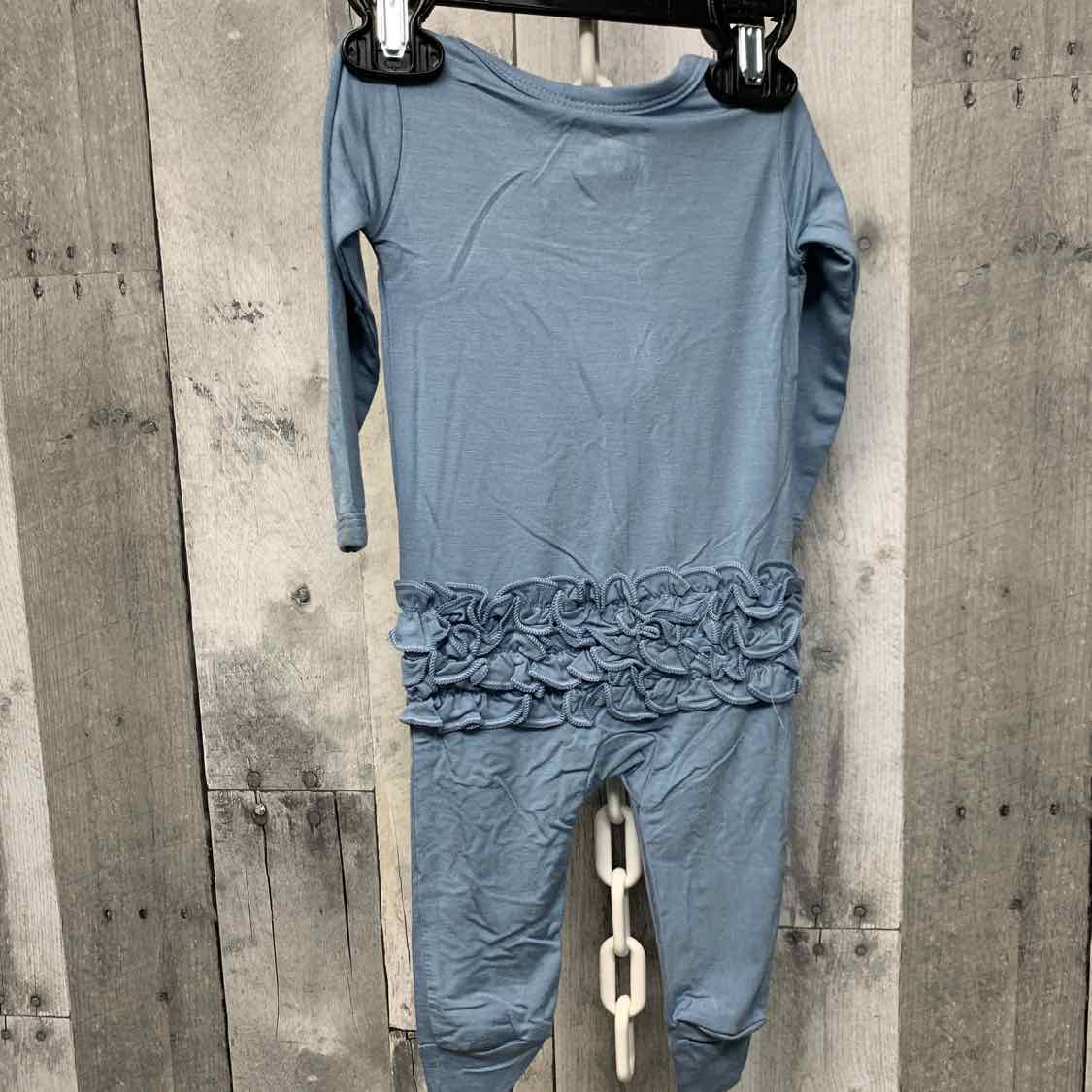 Size 0-3 Months Blue Little Buggins Romper