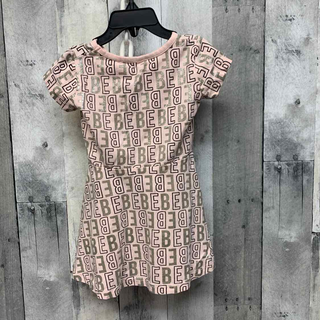 Size 2T Pink Print BeBe Dress - Knit