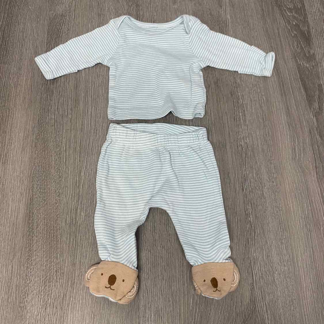 Size Preemie Blue Striped Carter's Shirt/Pants - OodlesCB
