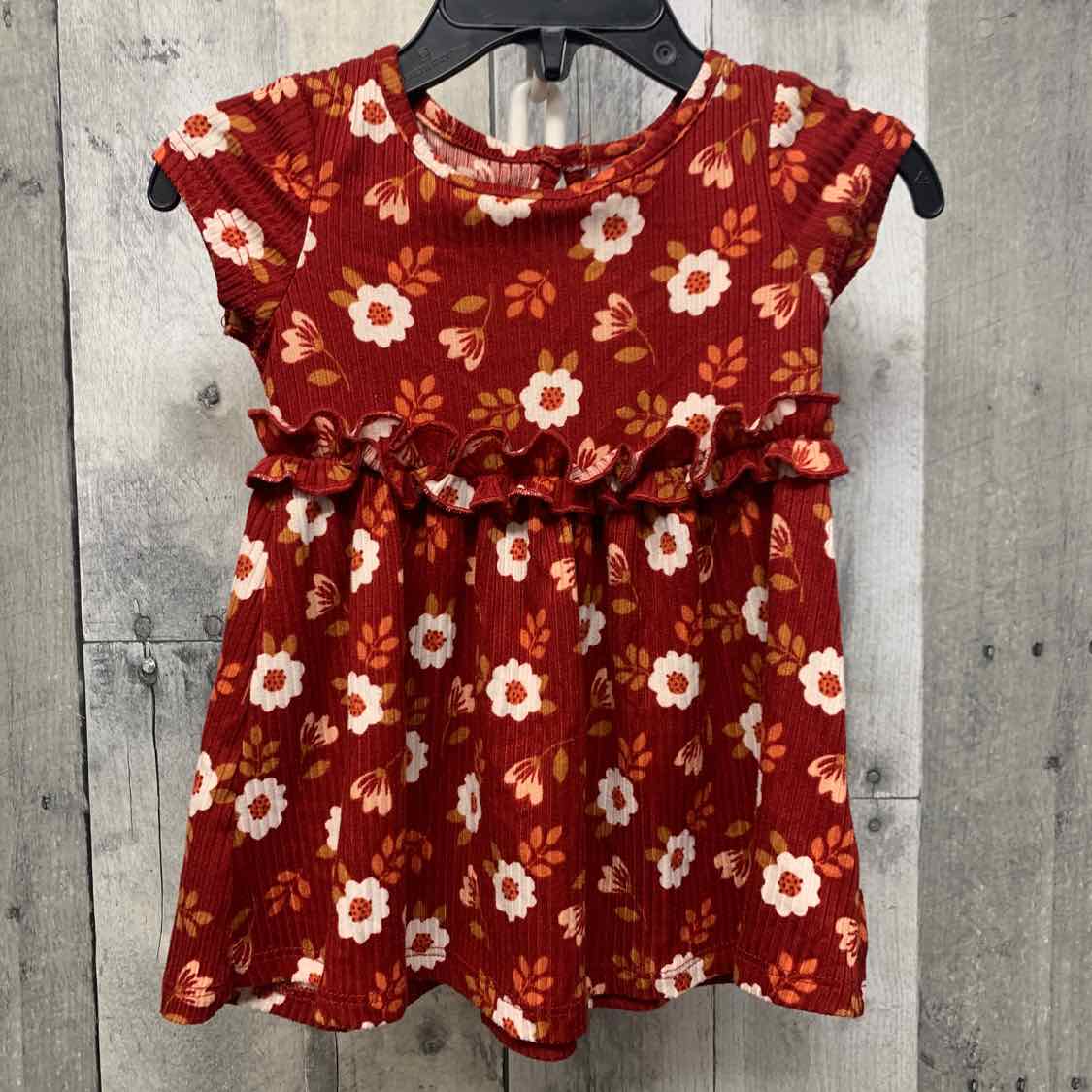 Size 6-9 Months Burgundy Print B Brand Dress