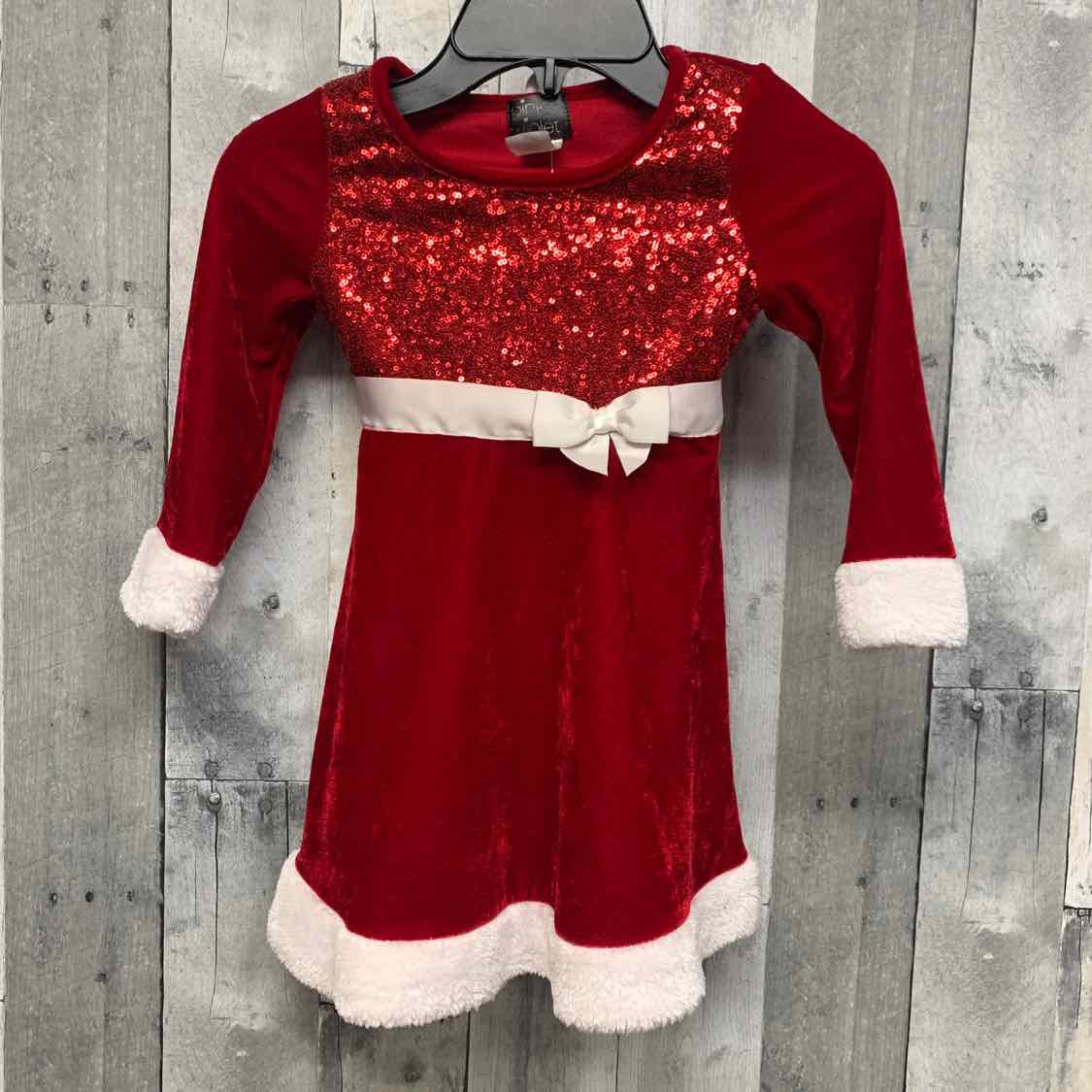 Size 4 Red/White B Brand LS Dress