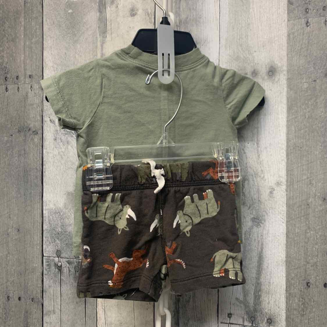 Size 3 Months Green/Brown Carter's Shirt/Shorts