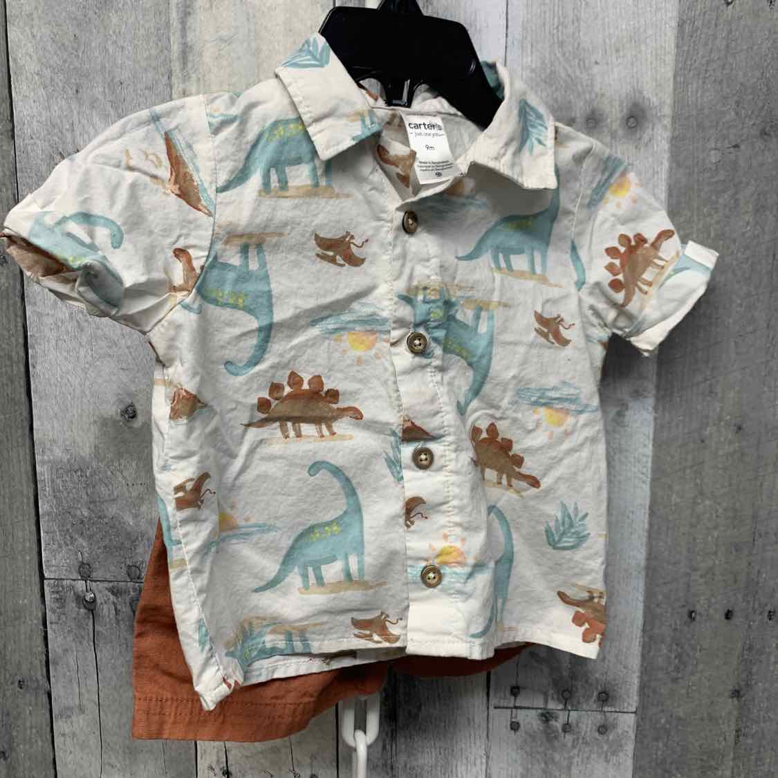Size 9 Months Blue/Brown Just One You Shirt/Shorts