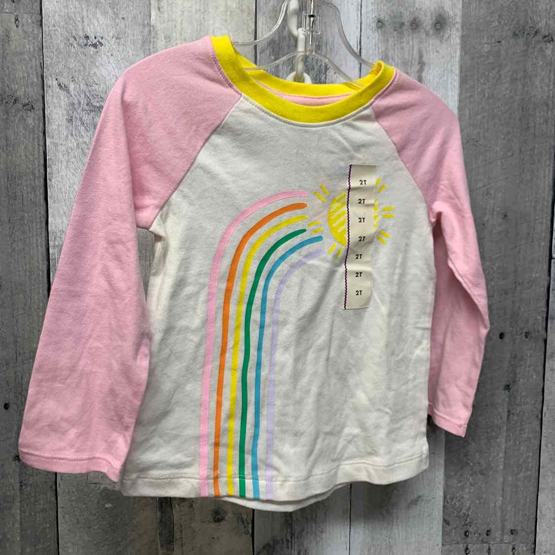 Size 2T White/Pink Cat & Jack Long Sleeve Shirt
