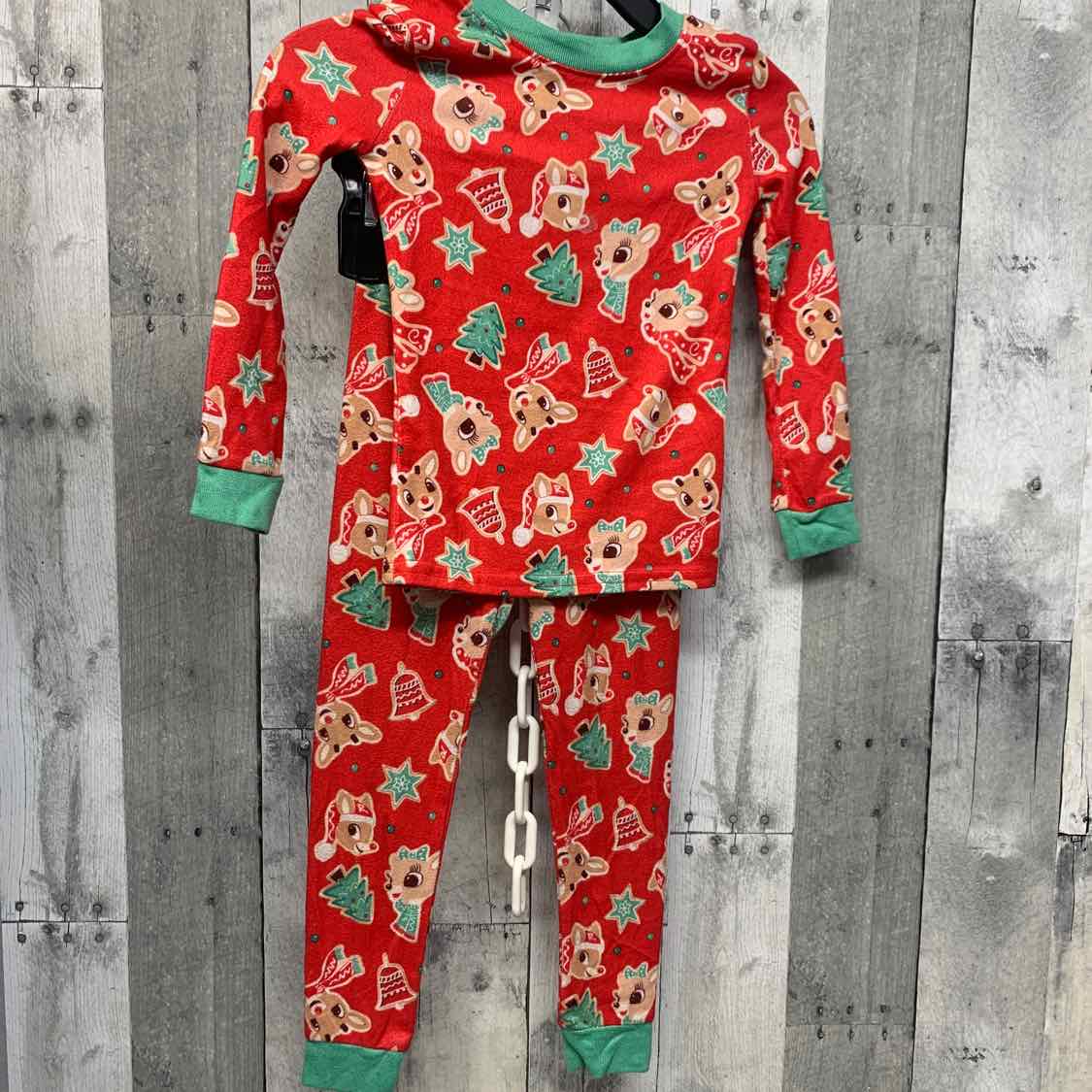 Size 4T Red Print Holiday Brands 2pc PJs