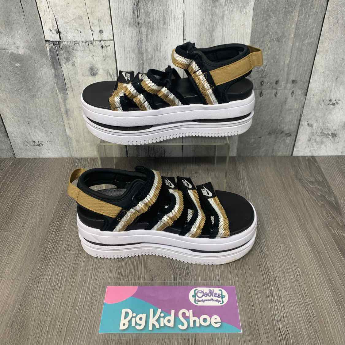 Size 5 Black/Gold Sport Brand Sandals