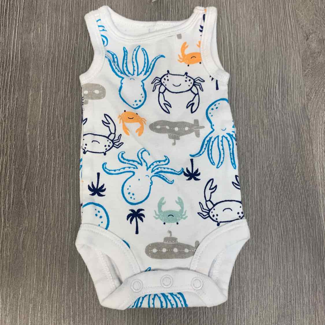 Size Preemie White/Blue Child of Mine Bodysuit
