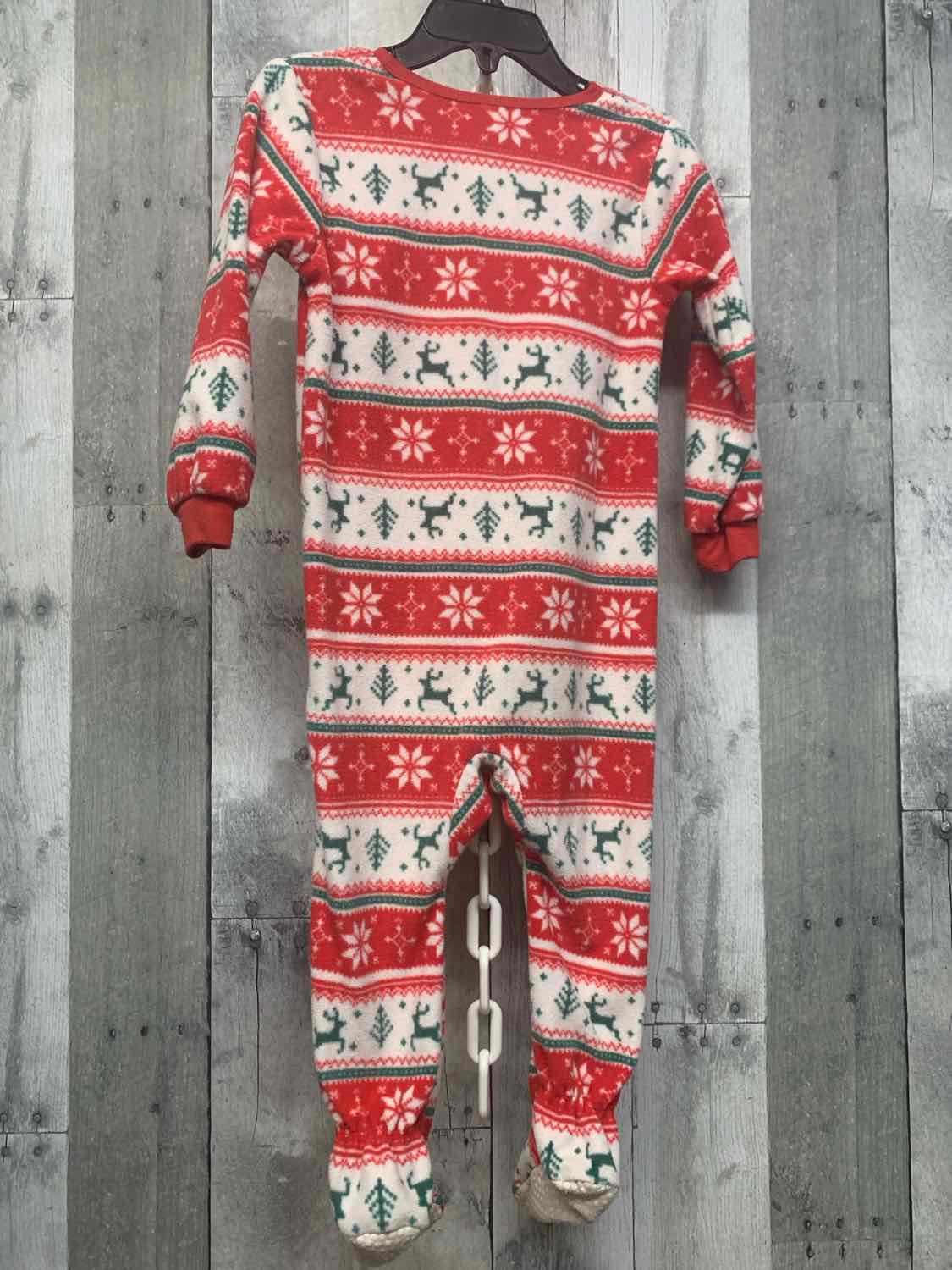 Size 2T Red/White Gerber Footy PJs