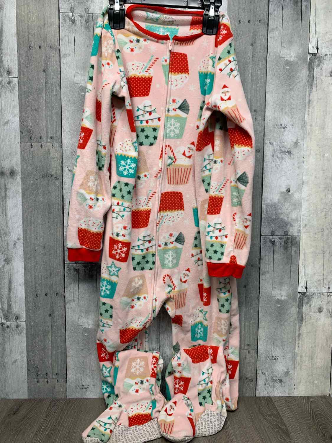 Size 14 Pink Print Carter's Footy PJs