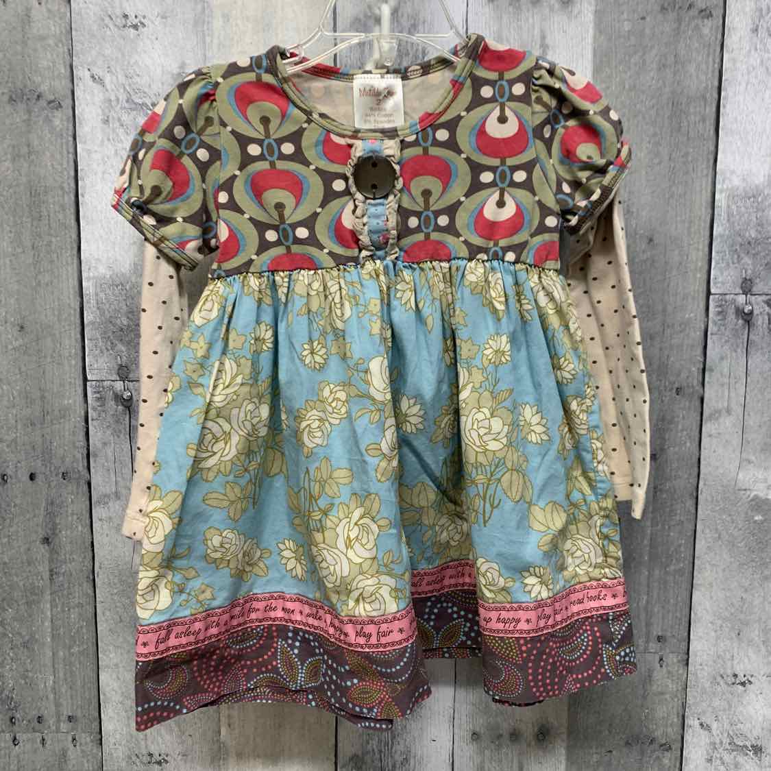 Size 2 Green/Blue Matilda Jane LS Dress