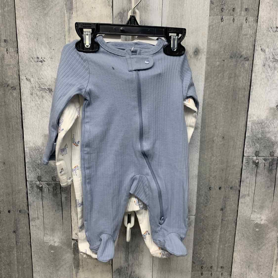 Size Newborn Blue/White Just One You Footy PJs