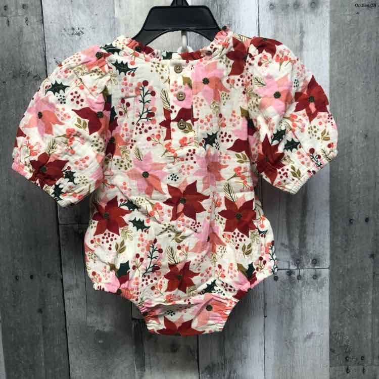 Size 3-6 Months Red/Pink Mud Pie Romper
