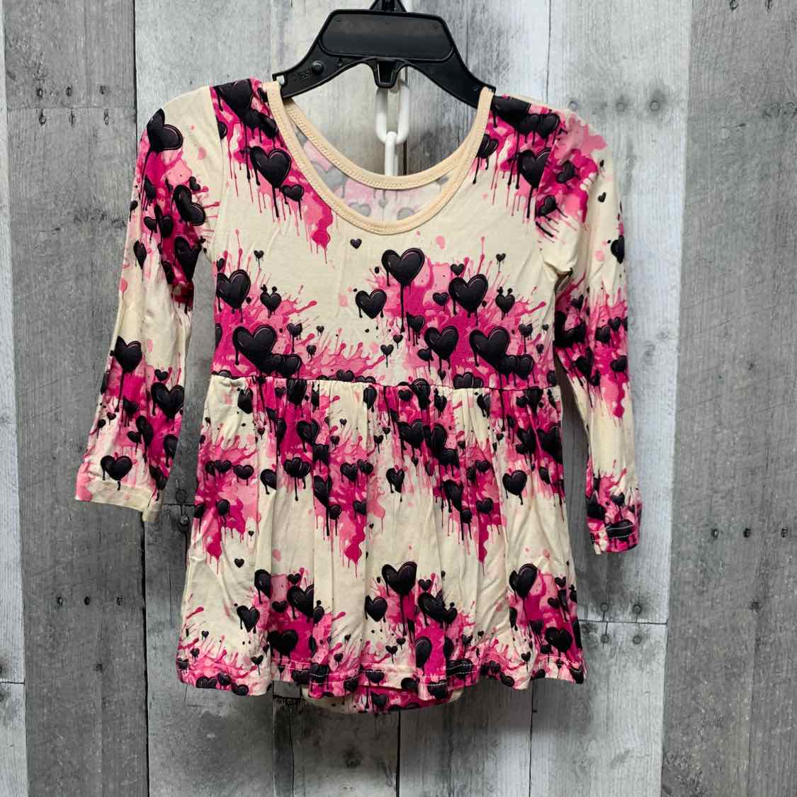 Size Newborn Tan/Pink Bamboo Romper