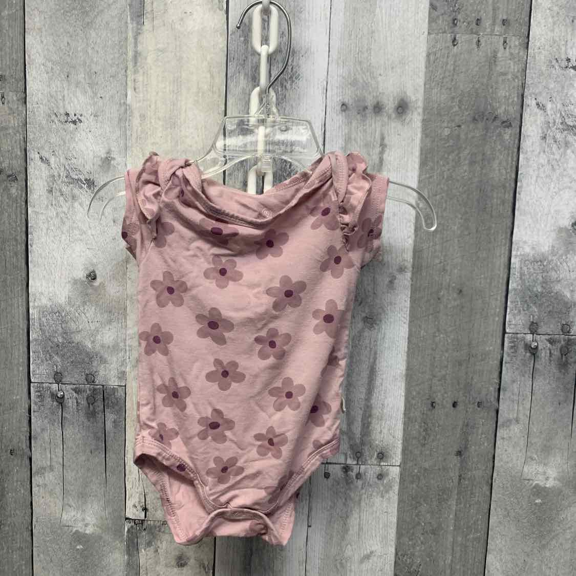 Size 6-9 Months Purple Floral Print Bamboo Bodysuit